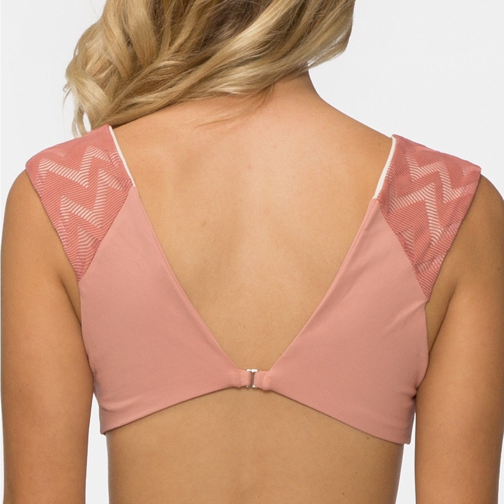 Tavik chevron rose swim beach bikini top L - Picture 3 of 5